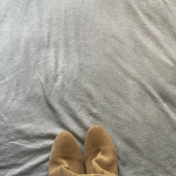 Joie tan/beige suede over the knee stacked heel boots, size 39 1/2 - Picture 7 of 9